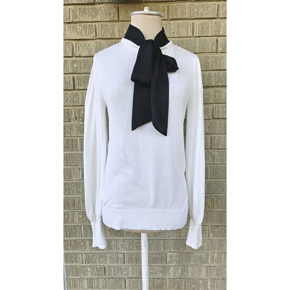 Sweaters - CeCe Women's Size XS Pullover Long-sleeve Knit Neck Tie Sweater